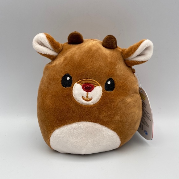 Squishmallow Rudolph The Red Nose Reindeer 5" Christmas Soft Plush Toy NWT HTF - Picture 2 of 8